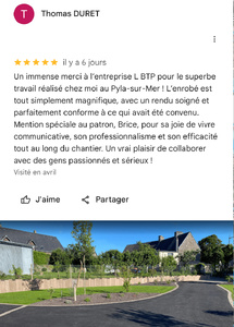Avis Création d’allées à Pyla-sur-Mer