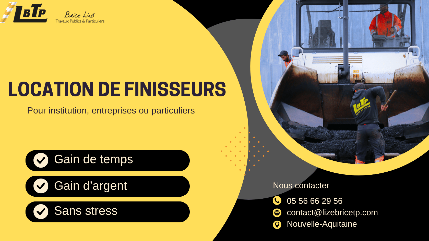 Location de finisseurs par LBTP Brice Lizé
