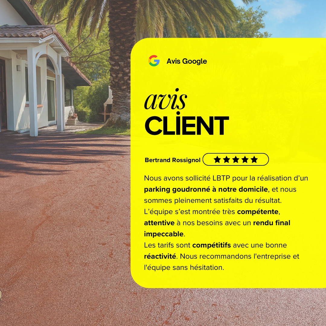 Avis client pose d’enrobé sur un parking de particulier