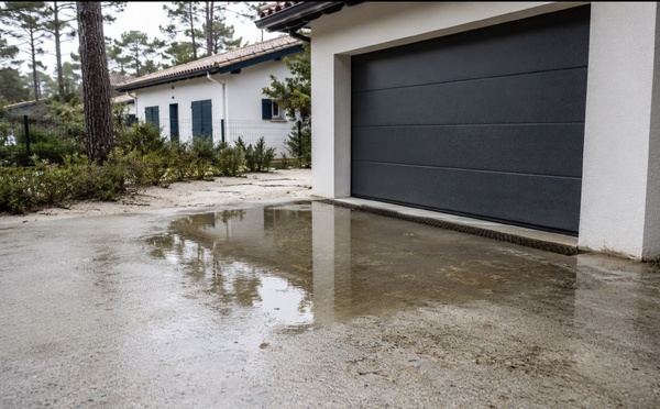 Eau stagnante devant garage : que faire ?